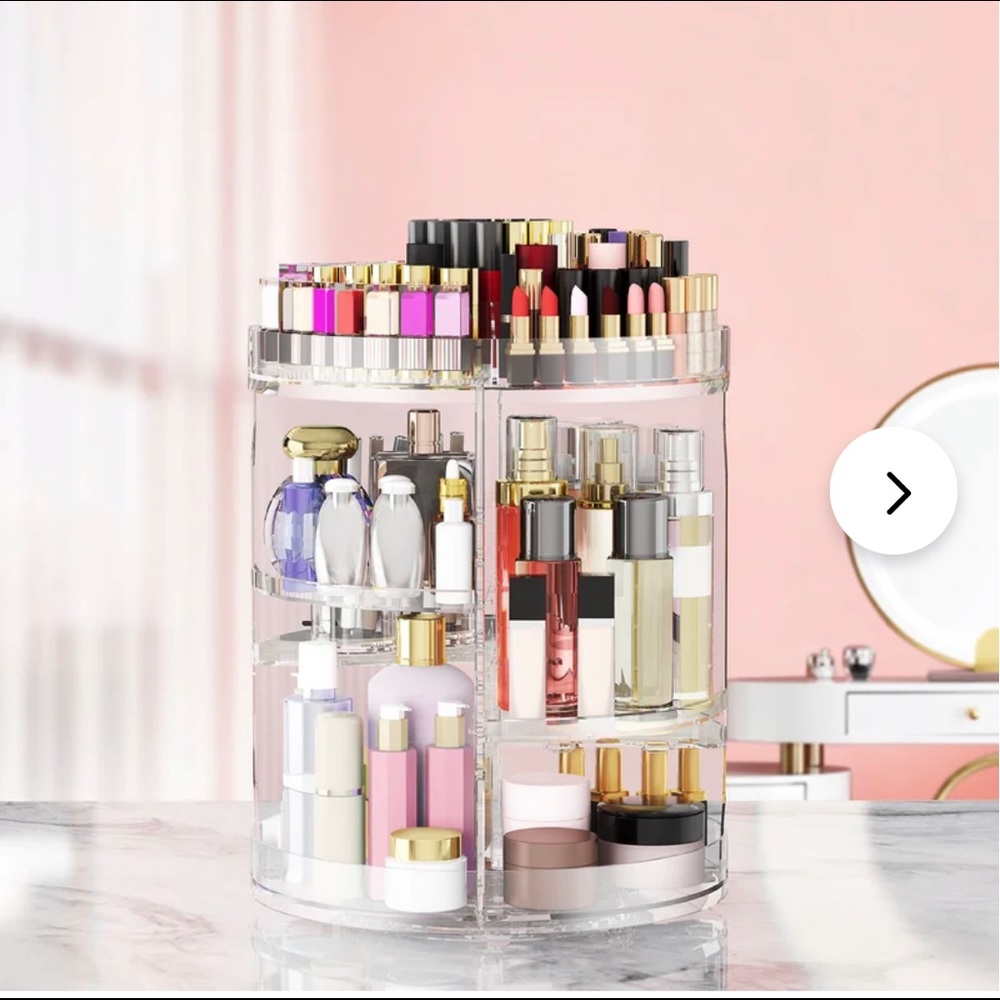 360 degree makeup organizer (without makeup)